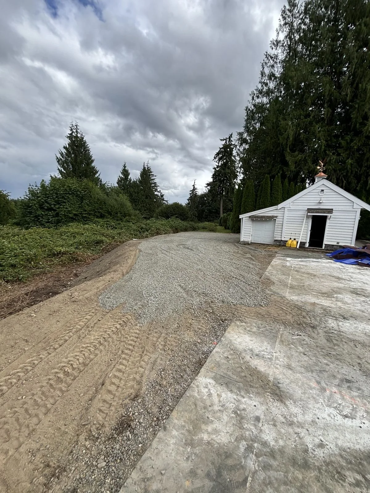 New gravel access road built for a sport court removal in Snohomish WA