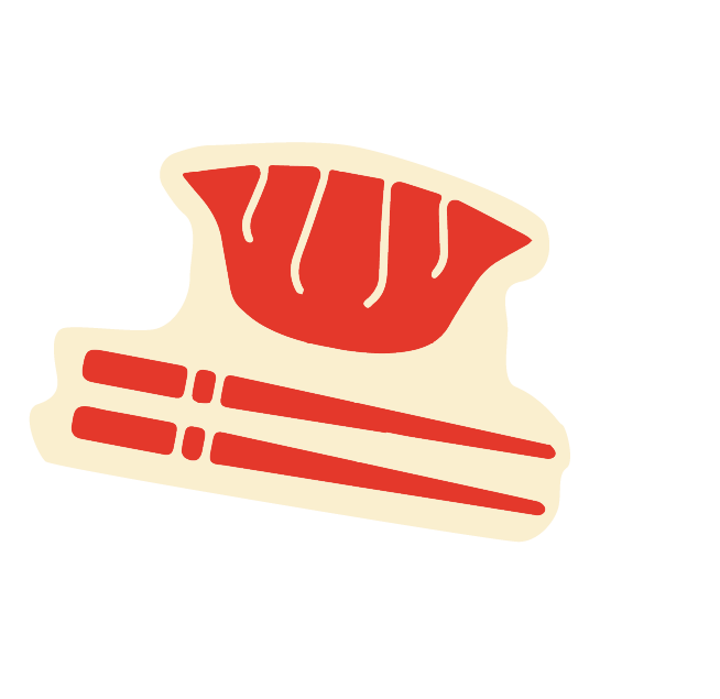 Illustration of a dumpling (gyoza)