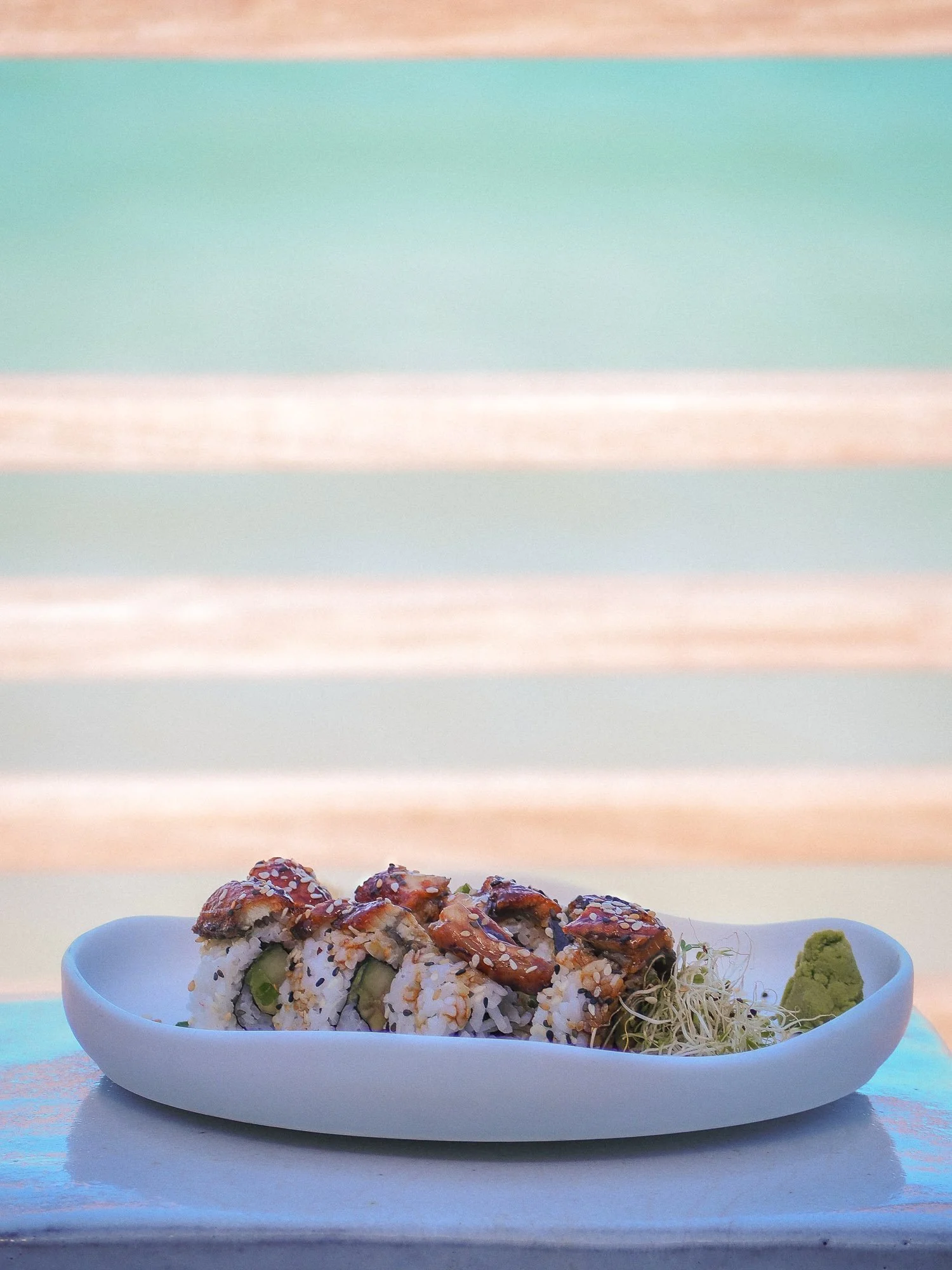 Fresh sushi rolls by Croq by Yo in St. Barths