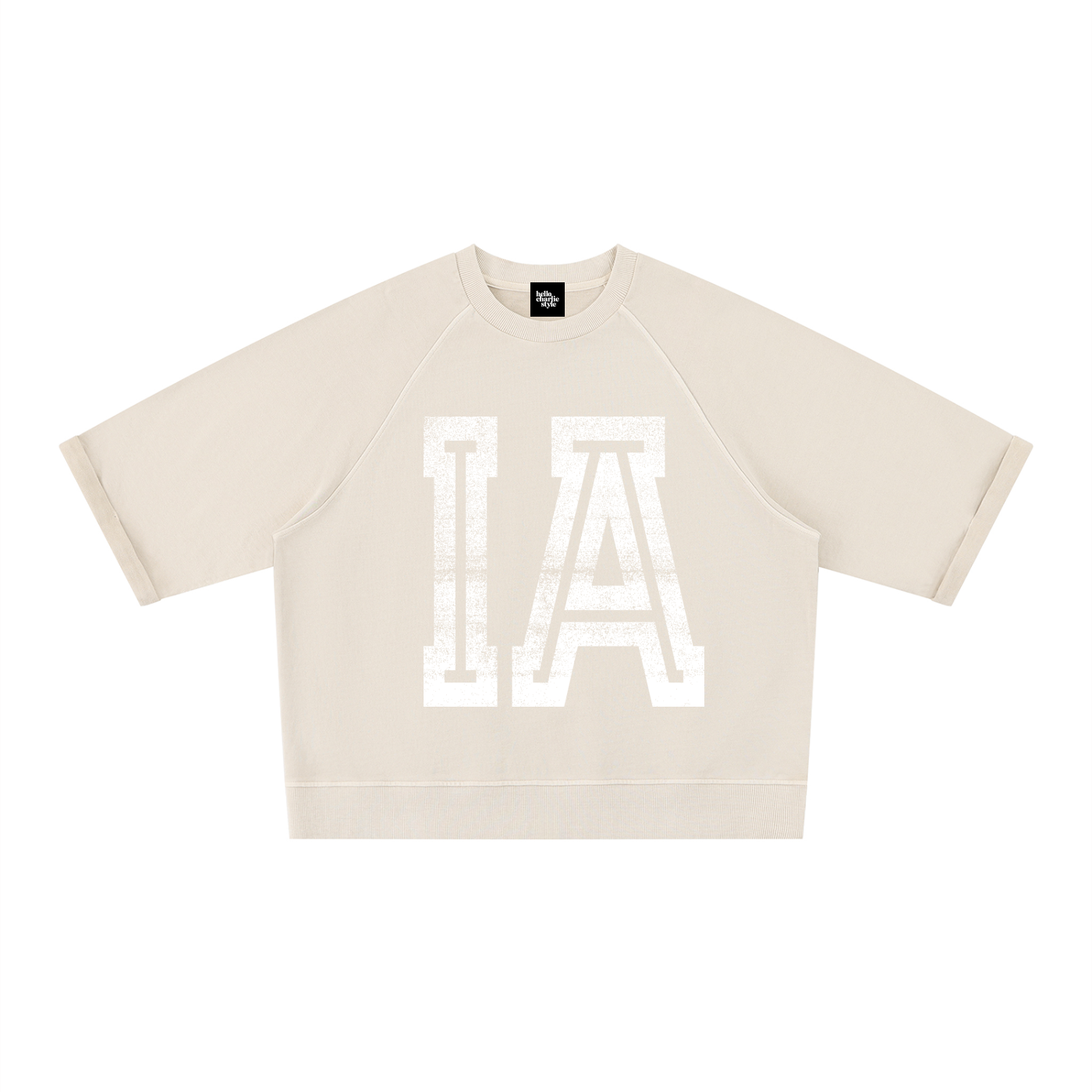 IA Vintage-Wash Boxy Short-Sleeve Sweatshirt