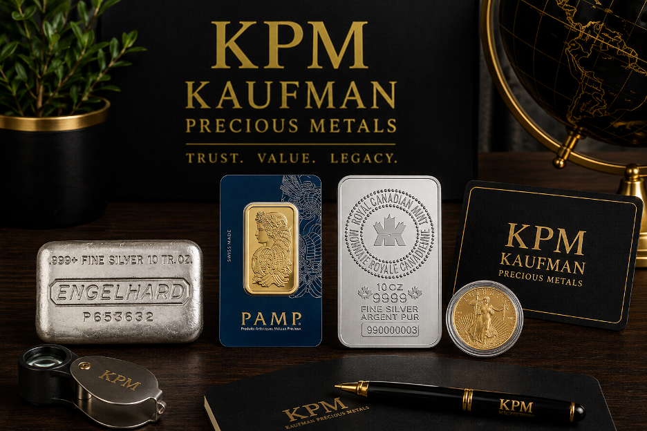 A mixed collection of precious-metal assets