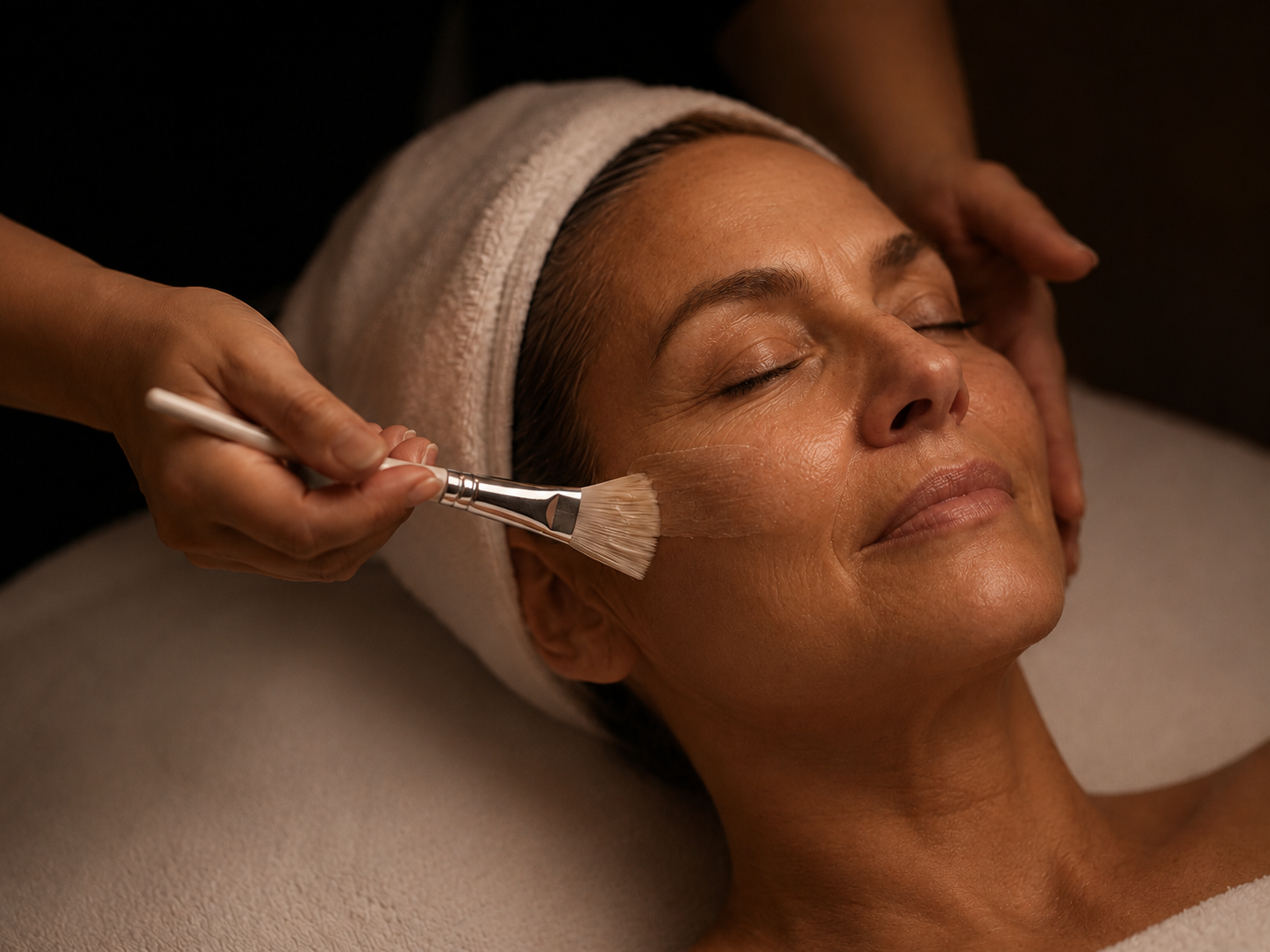 Lady receiving facial