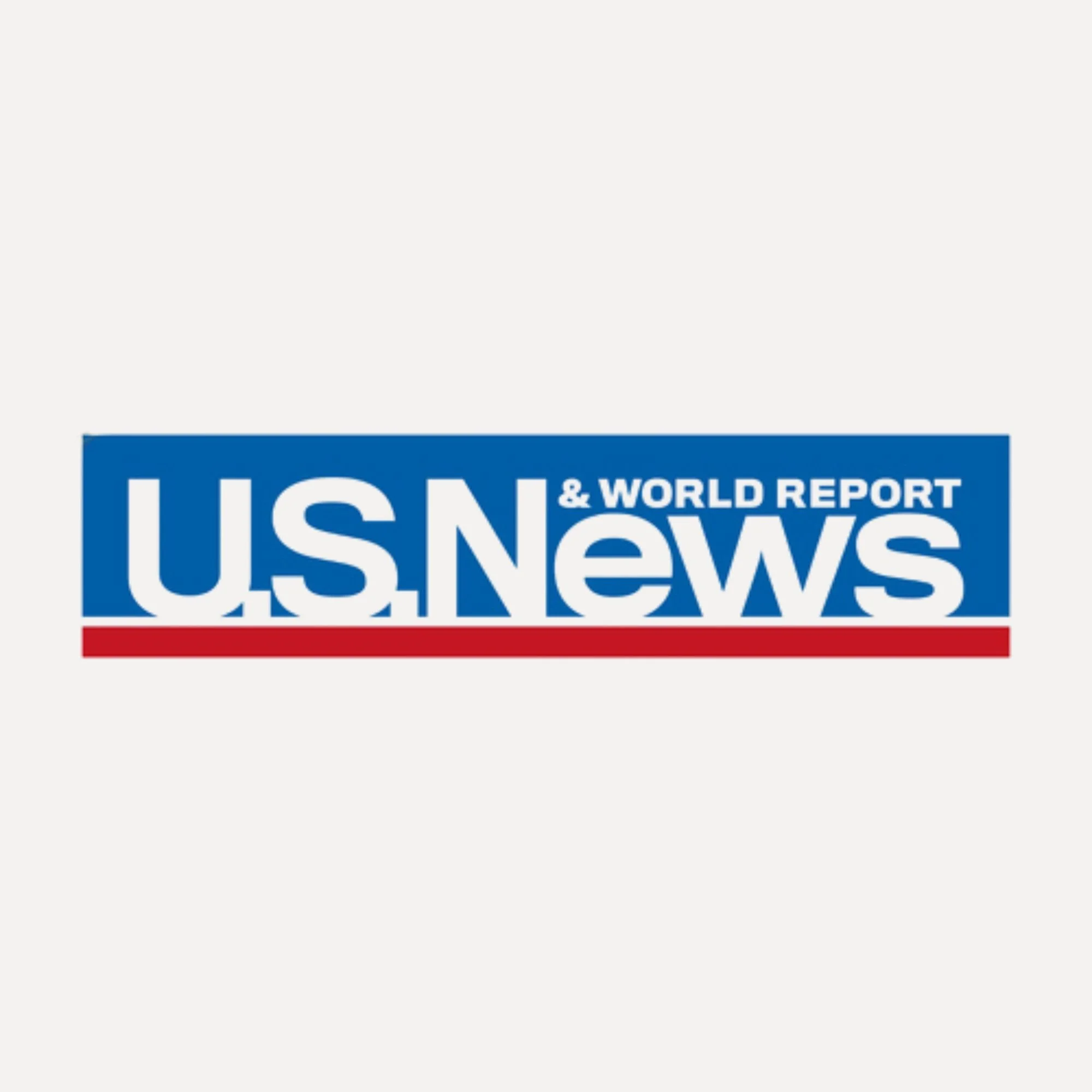 US News and World Report logo with red, white, and blue colors.