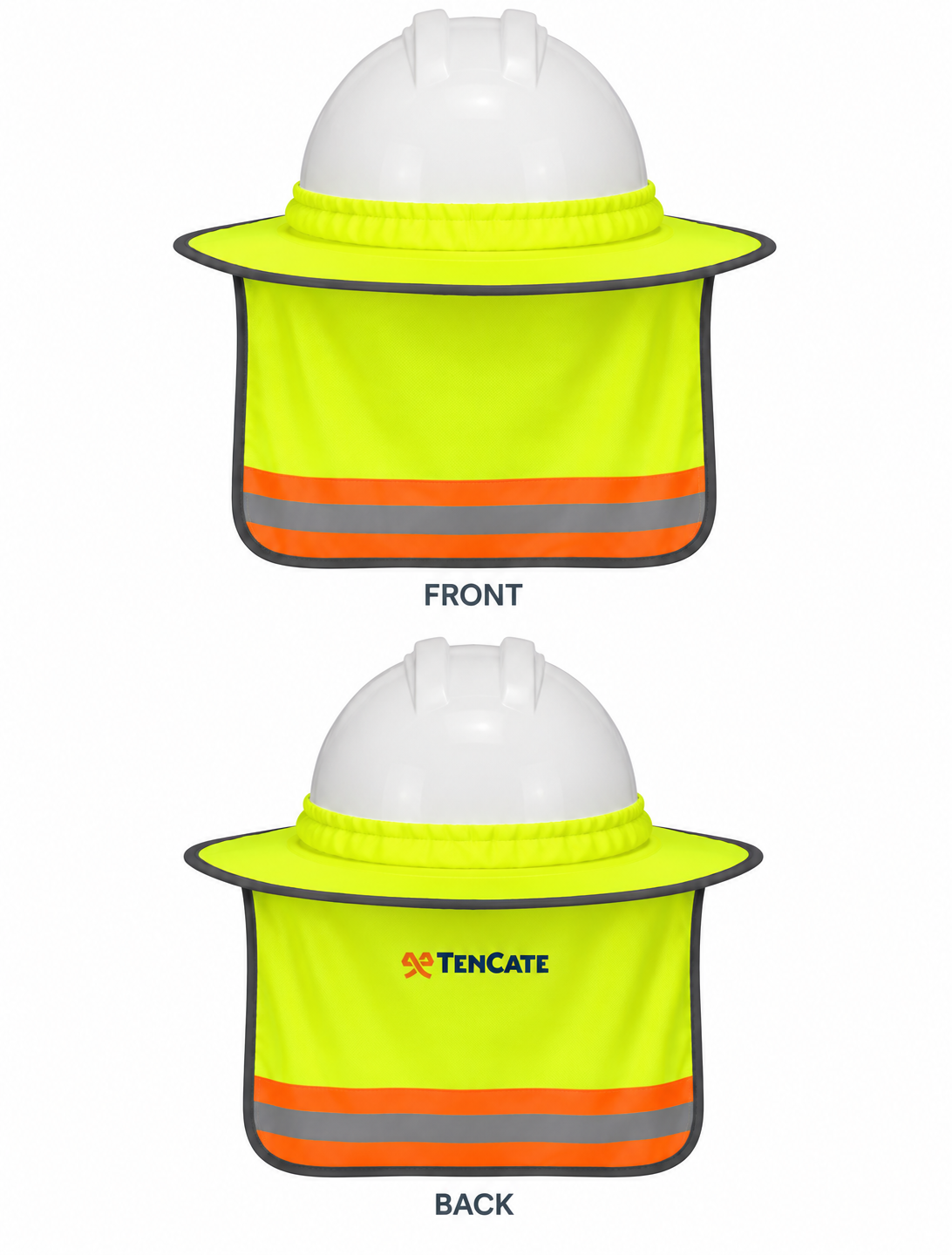 Hi-Vis Collapsible Hard Hat Shade - Yellow with logo