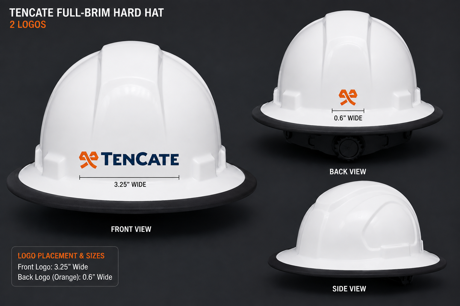 Full Brim Hard Hat 6-Point Ratchet Type I- White