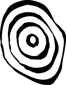 A black-and-white line drawing of four irregular concentric circles.