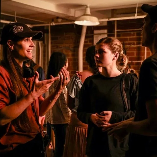 Amanda Michaels and Kate Godfrey on set of Leading Man.