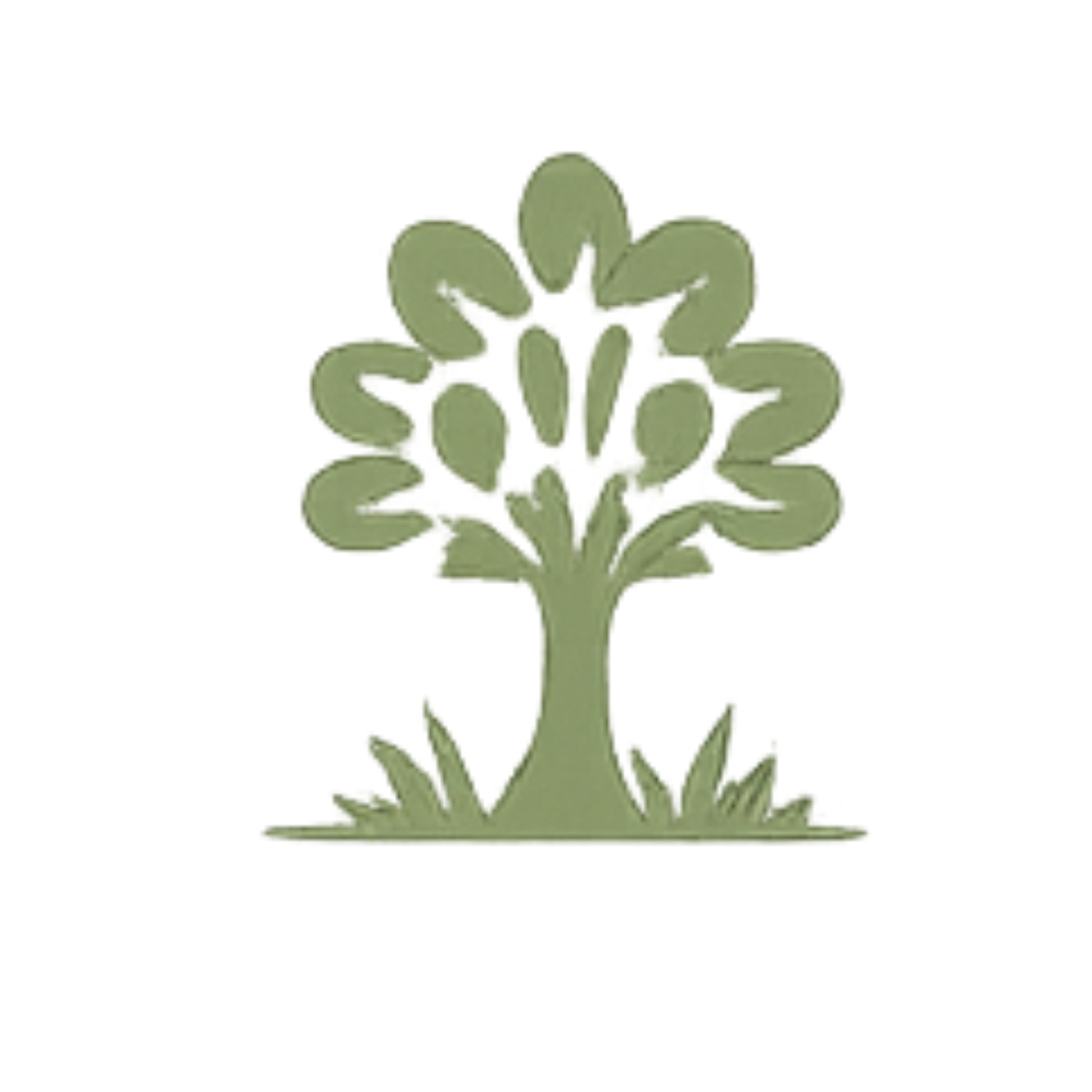 A digital illustration of a plant with seven elongated, pale green leaves arranged in a symmetrical pattern, with a central vertical stem supporting the leaves.