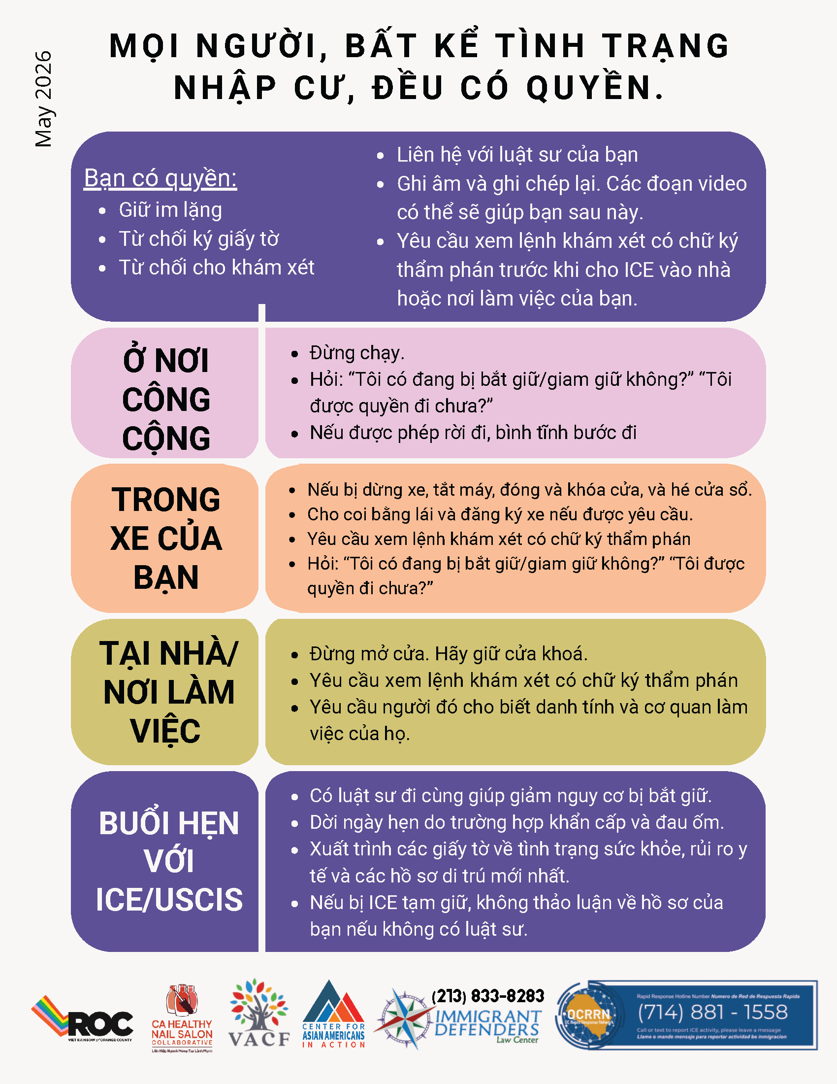 Know Your Rights Basics (Vietnamese)