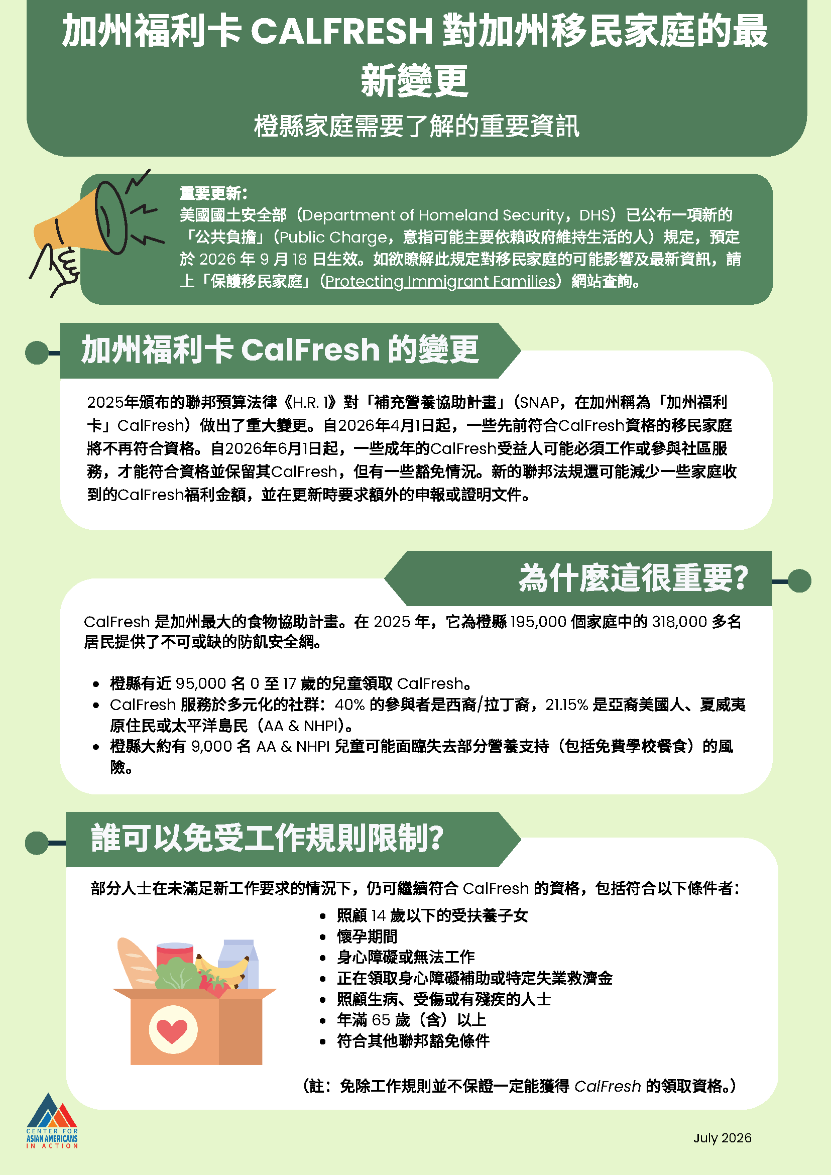 H.R. 1 and CalFresh (Traditional Chinese)