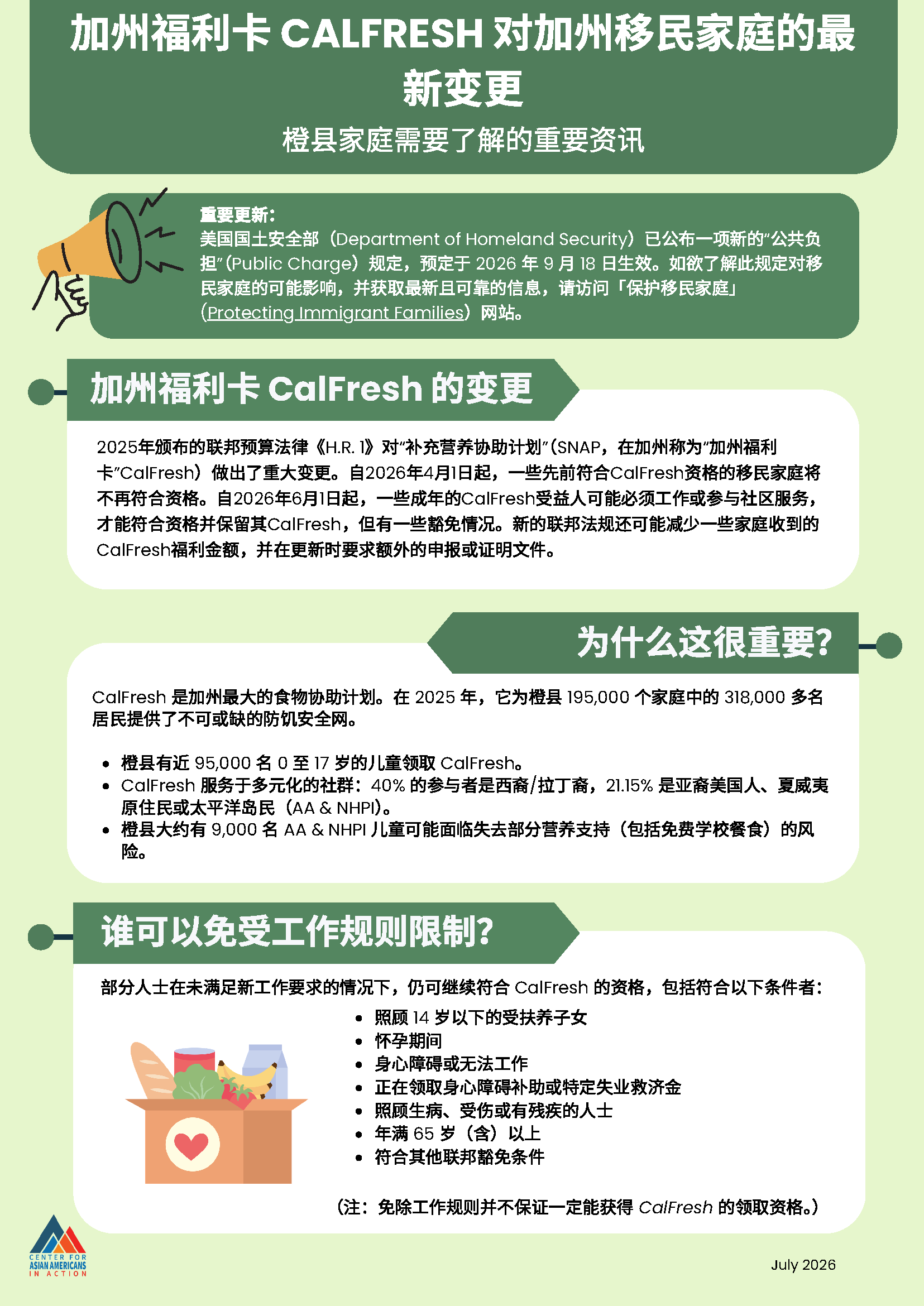 H.R. 1 and CalFresh (Simplified Chinese)