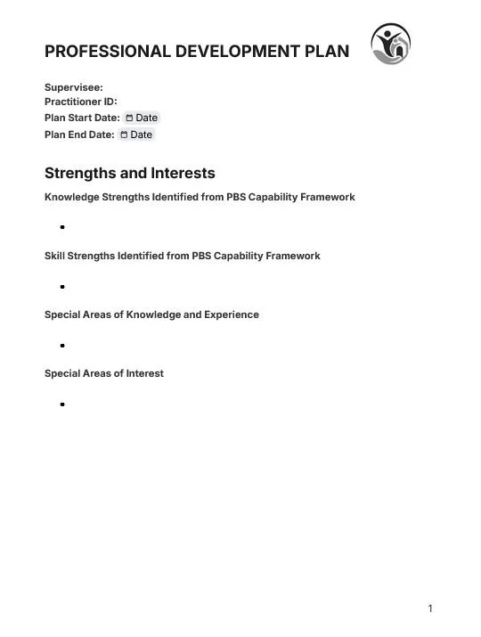 Professional Development Plan [Word Version]