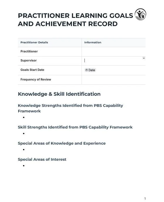 Practitioner Learning Goals and Record [Word]