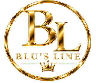 Blu's Line logo, a private one-on-one conversation and listening service by Blu's World.