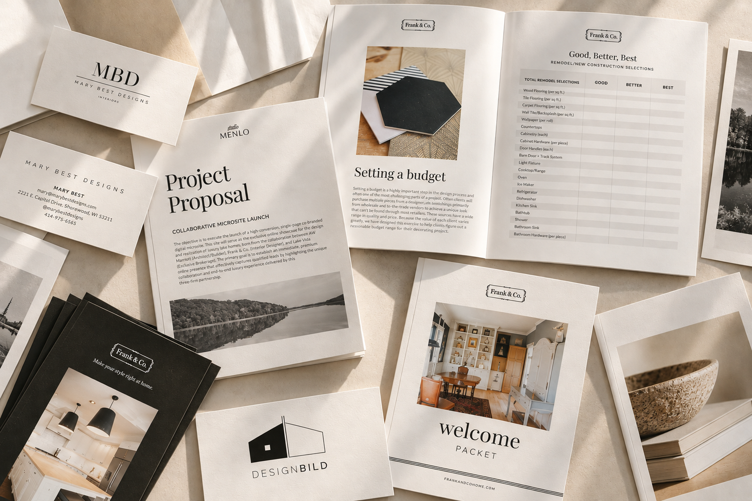 Studio Menlo branding and website projects