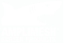 AmpliMesh Screen Products logo featuring a stylized shark