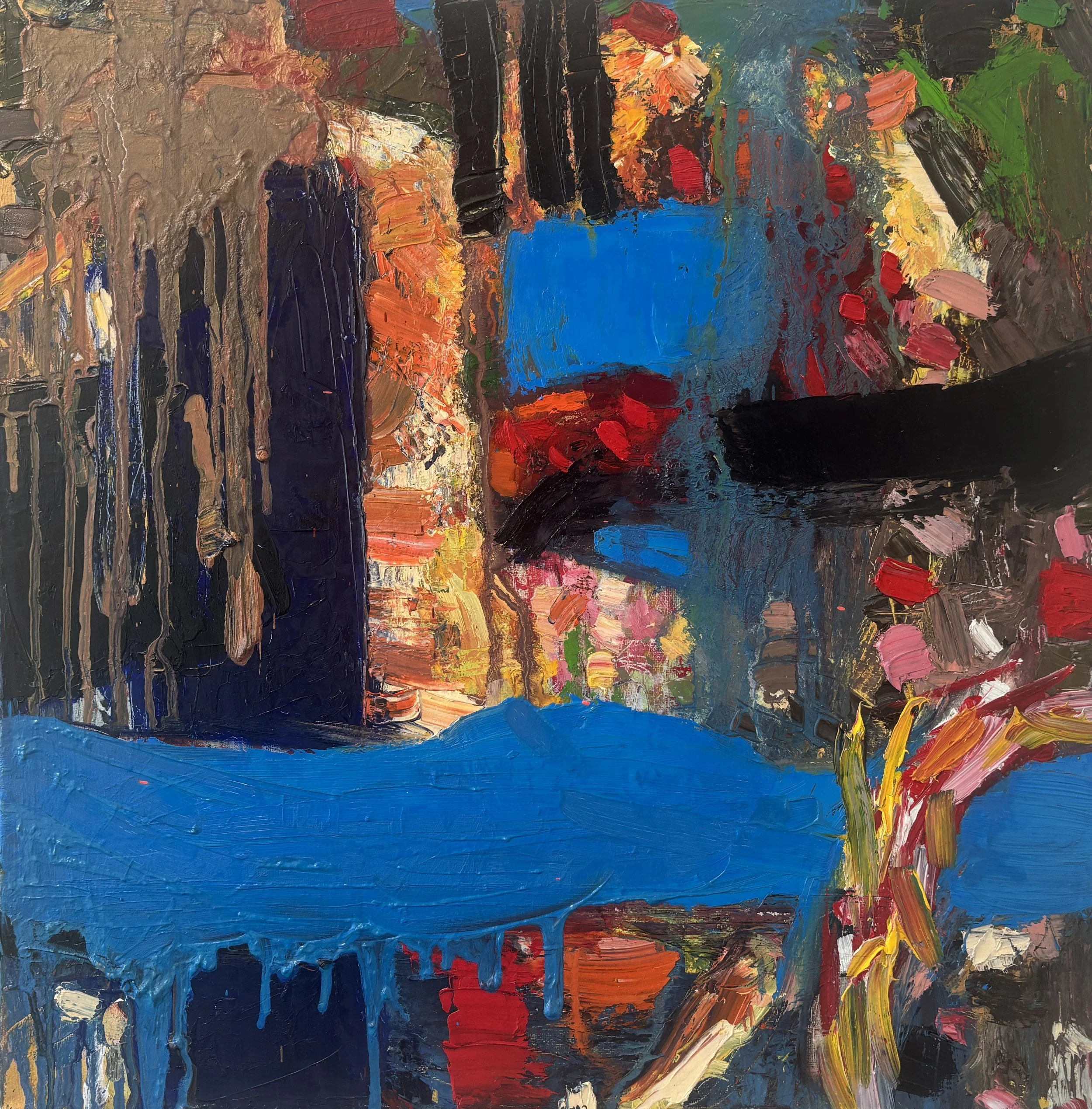 Considering the fall,
oil on canvas, 40 × 40 cm, 2026