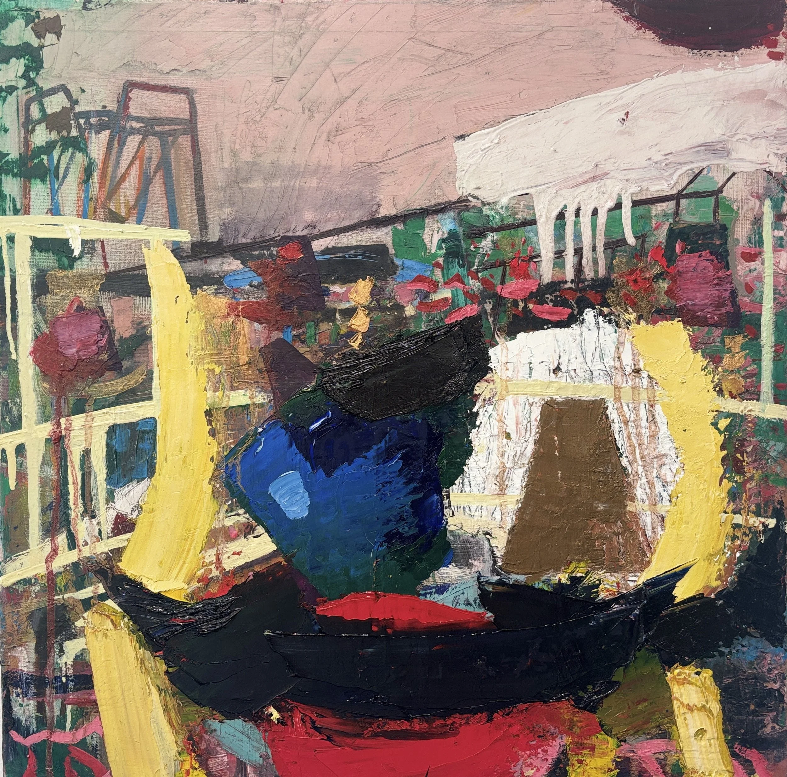 The boating lake,
oil on canvas, 45 × 45 cm, 2026