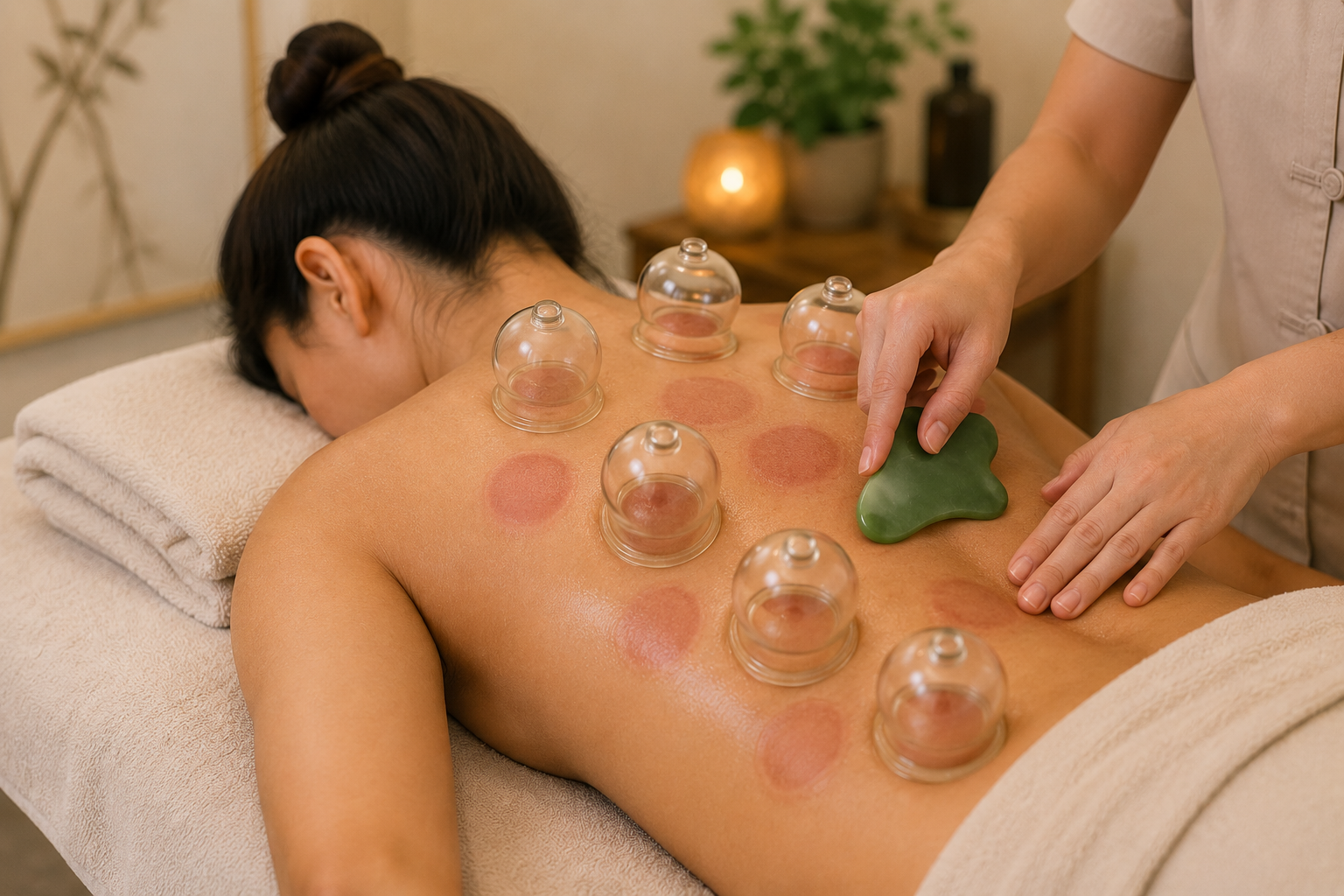 Cupping therapy for muscle tension and wellness at Dr. Chira Wellness.