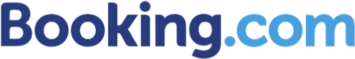 Booking.com logo with light and dark blue text on a white background