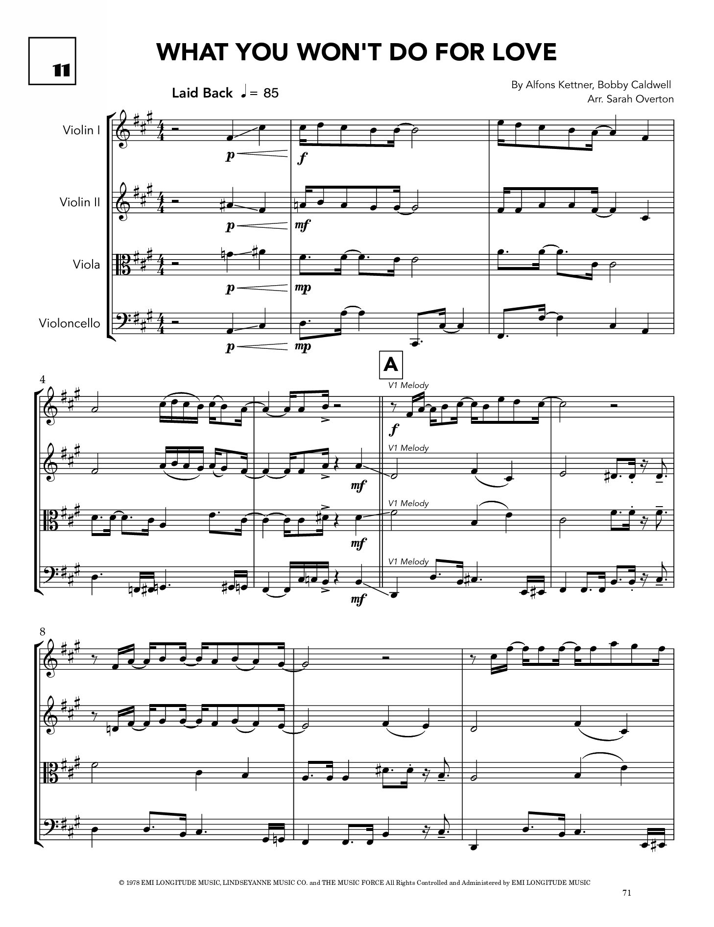 What You Won't Do For Love - Arr. Overton