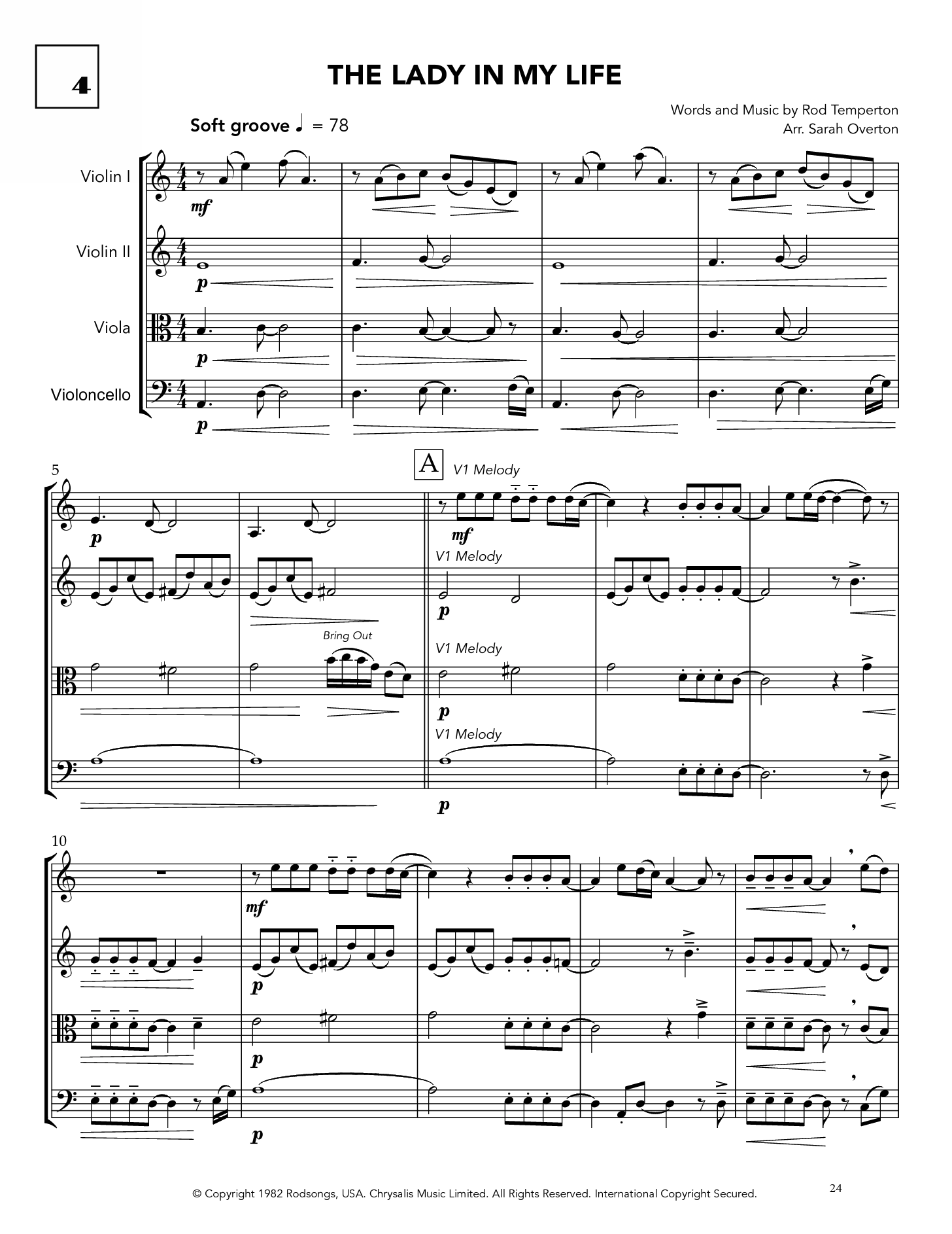 The Lady In My Life - Score - Arr. Overton