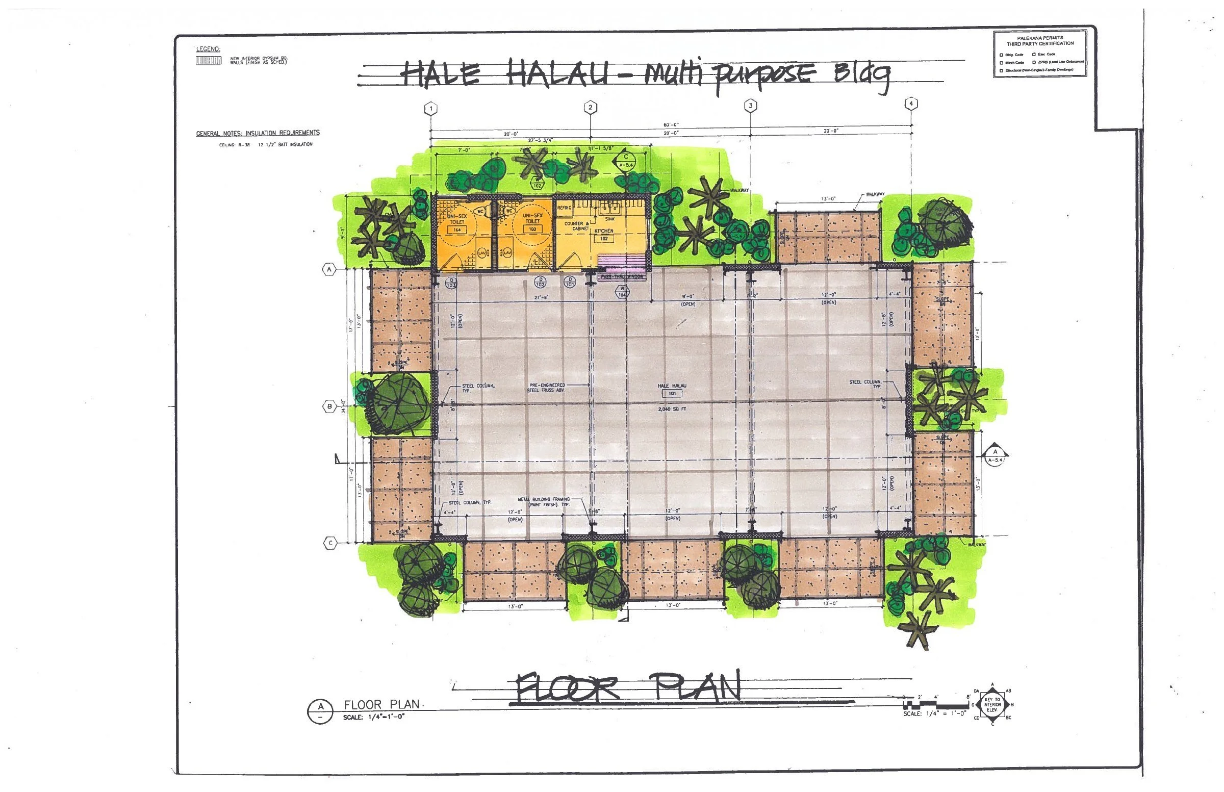 A place to gather — Floor plan for the proposed Hālau multipurpose building.