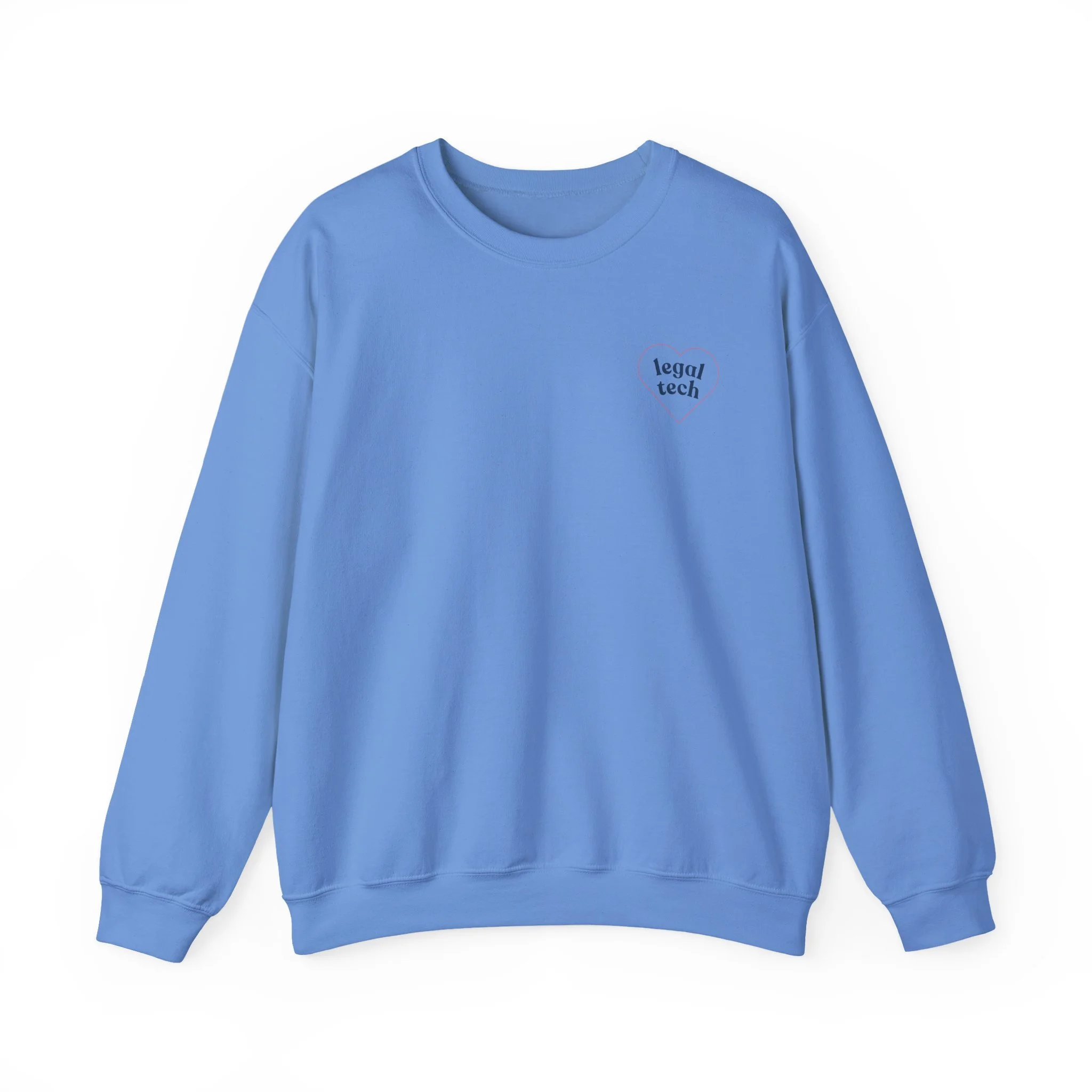 Legal Tech Red Heart Outline Unisex Sweatshirt — Cozy Lawyer, Legal Tech Crewneck Sweatshirt
