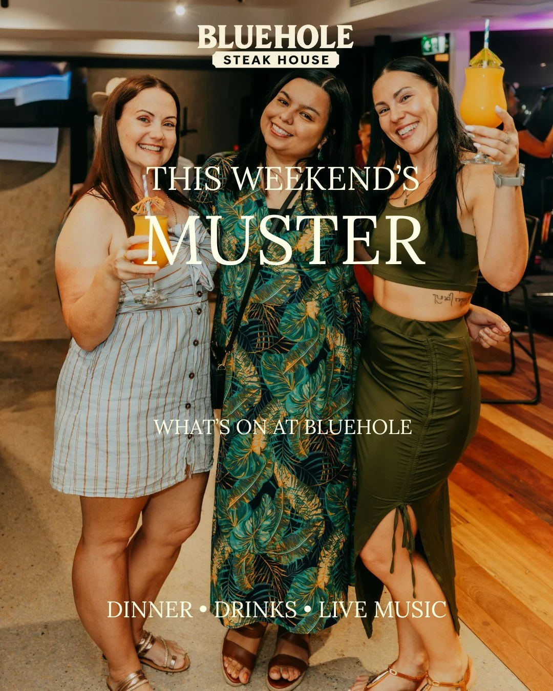 WHAT&rsquo;S MUSTERING THIS WEEKEND 🤠🎶

Another weekend of live music at BlueHole!

Friday 25 September, Tim McDonald live from 6pm

Saturday 26 September, Prayer live from 7:30pm

Round up the crew, settle in for a feed and stick around for live m
