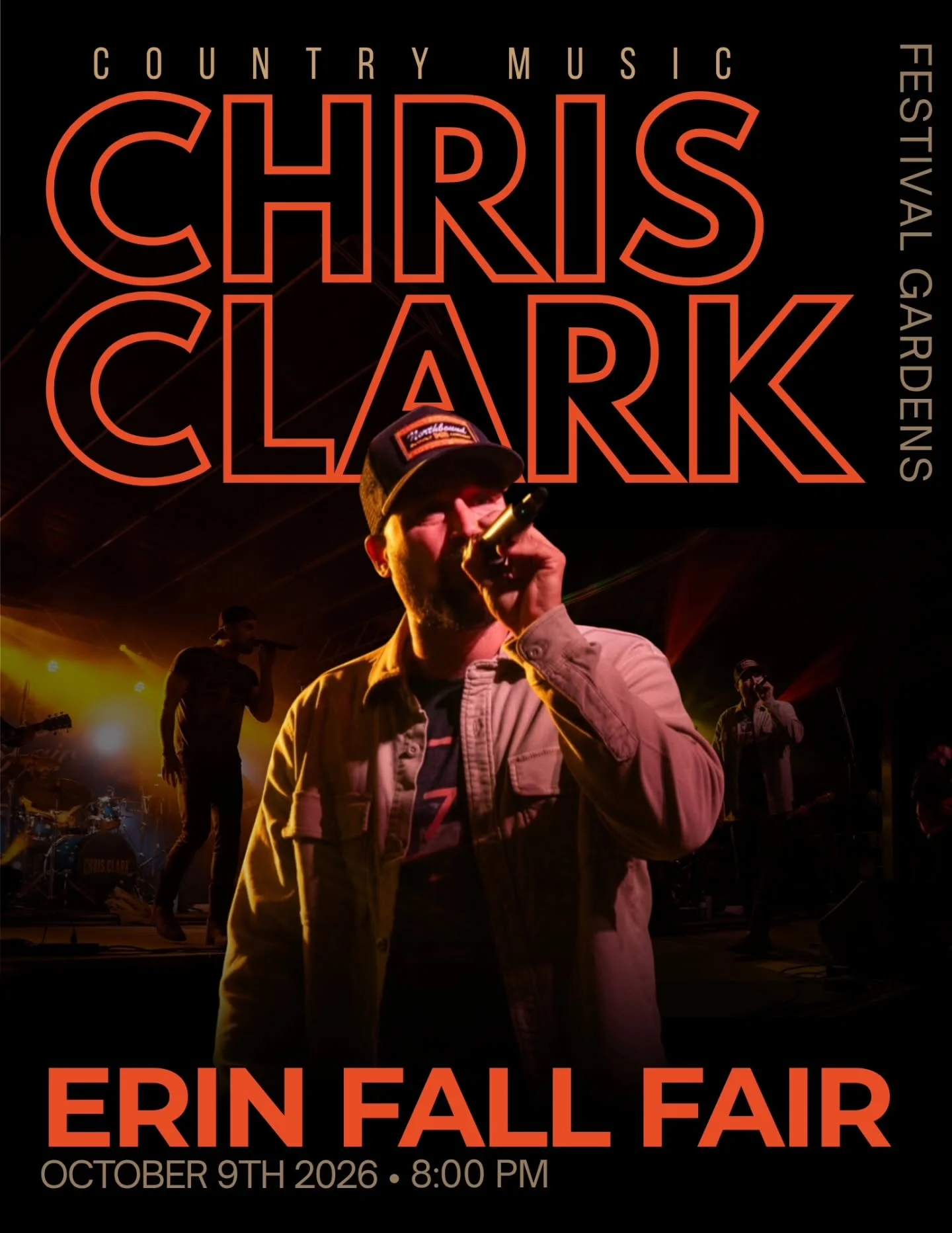 Erin Fall Fair!  Let&rsquo;s close out the season!

@chrisclarktunes will be hitting the stage Friday, October 9 at 8:00 pm for our last show of 2026.

Upcoming 2027 dates and new music announcements can be found on the new website, www.chrisclarktun