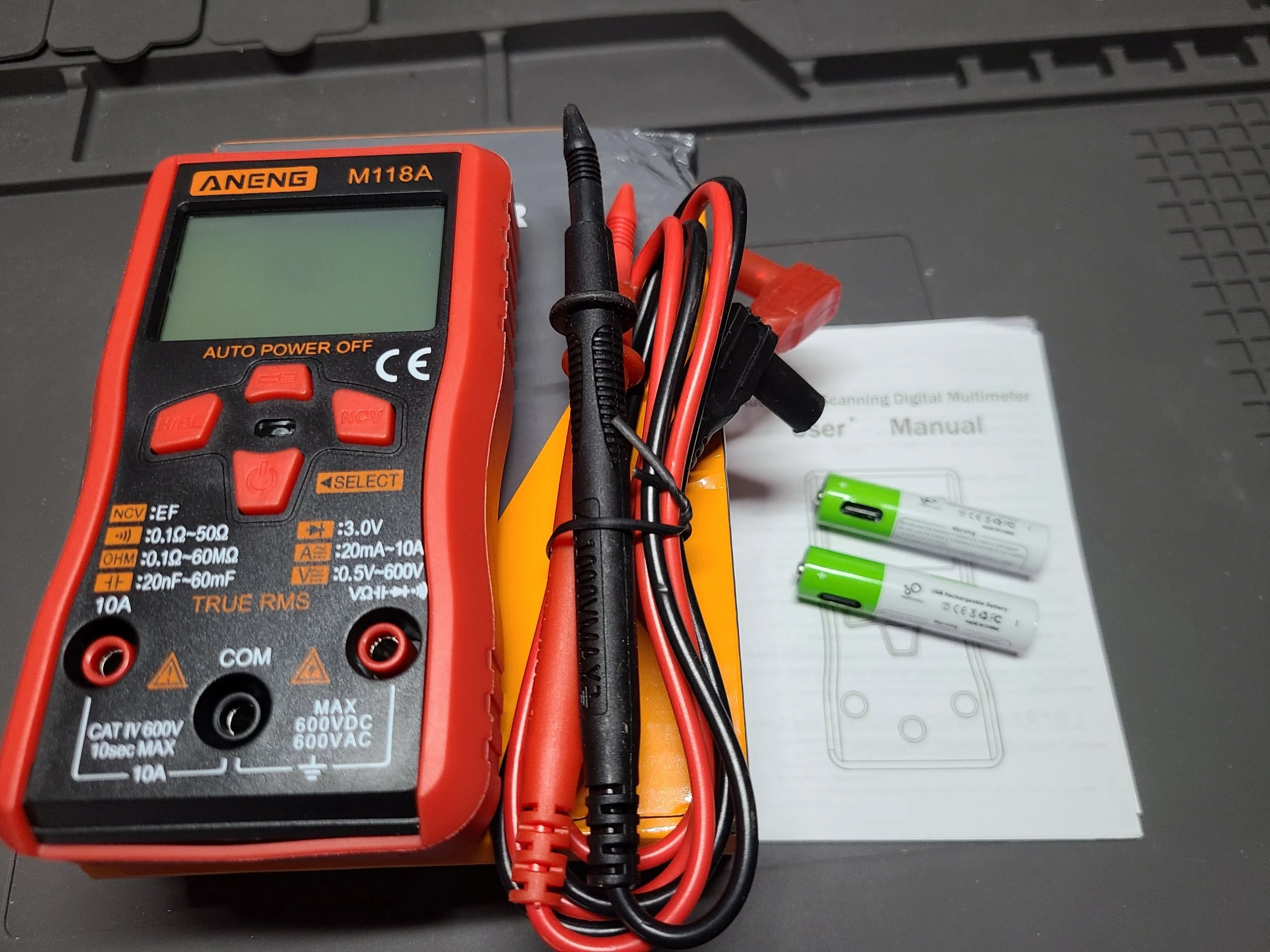 Multimeter with batteries