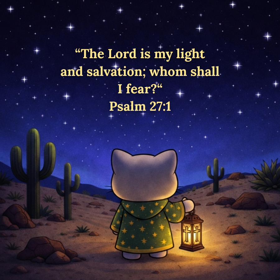 The Lord Is My Light — 3" × 3" Fridge Magnet