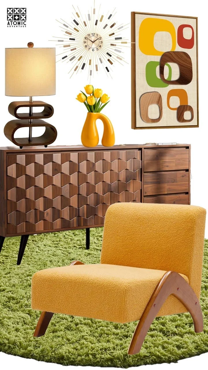 Green &amp; Yellow MCM Interior Design Inspo