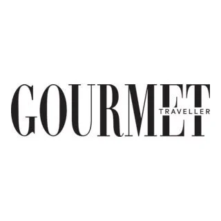 Gourmet Traveller logo in black and white.