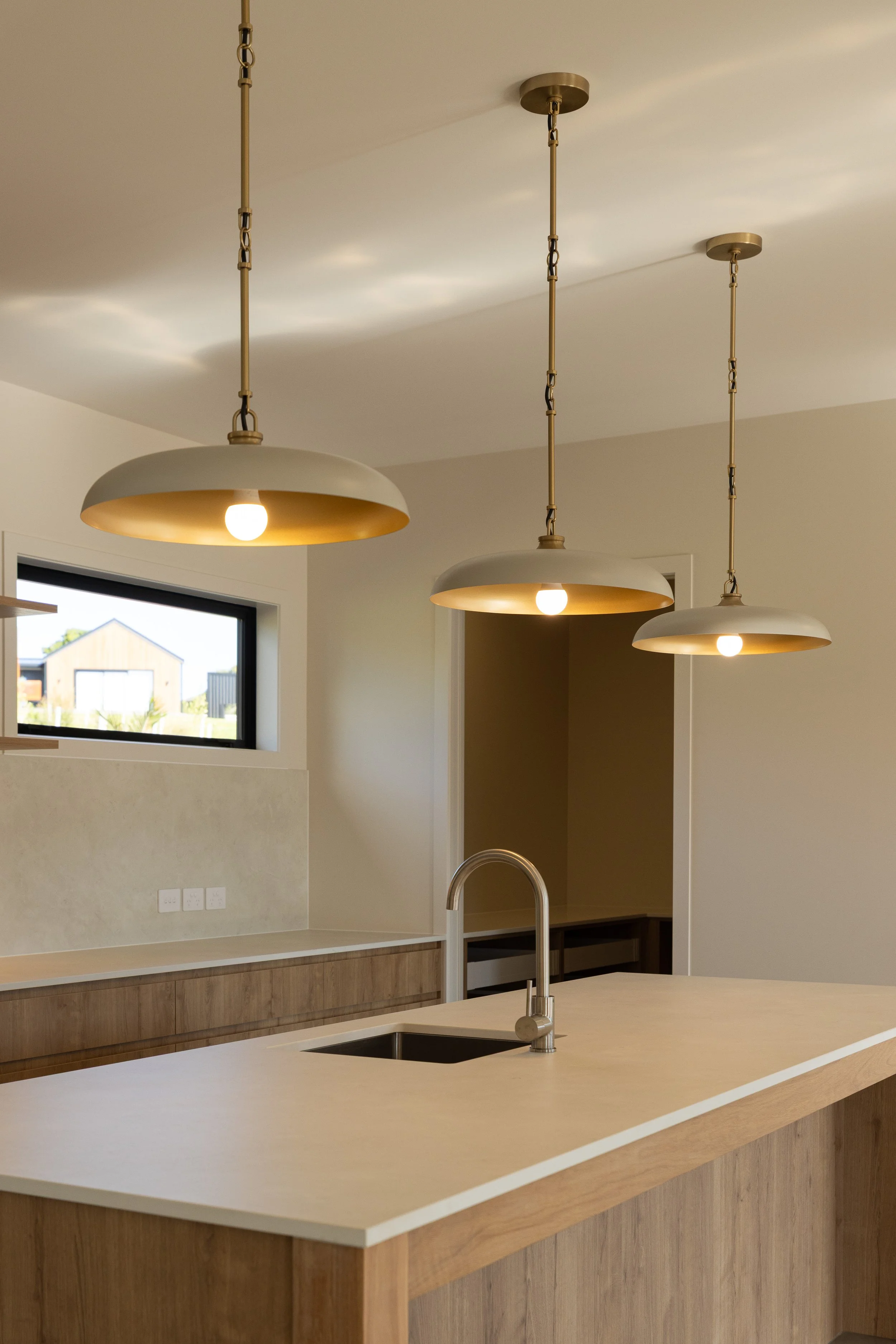 Modern kitchen in a completed Benchmark Build new home in Mangawhai