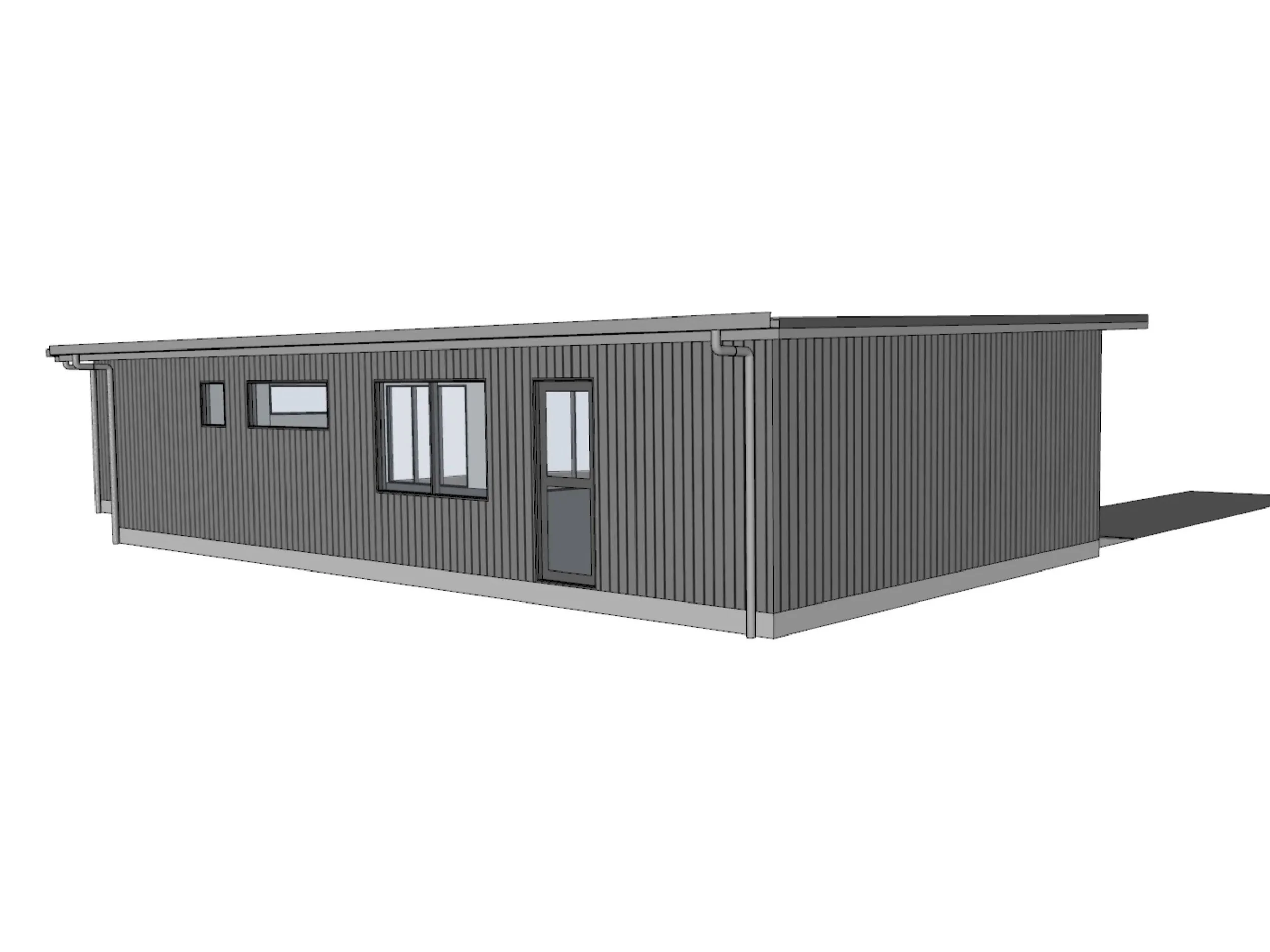 Side elevation of the planned home at 10A Estuary Drive showing the side entry and windows.