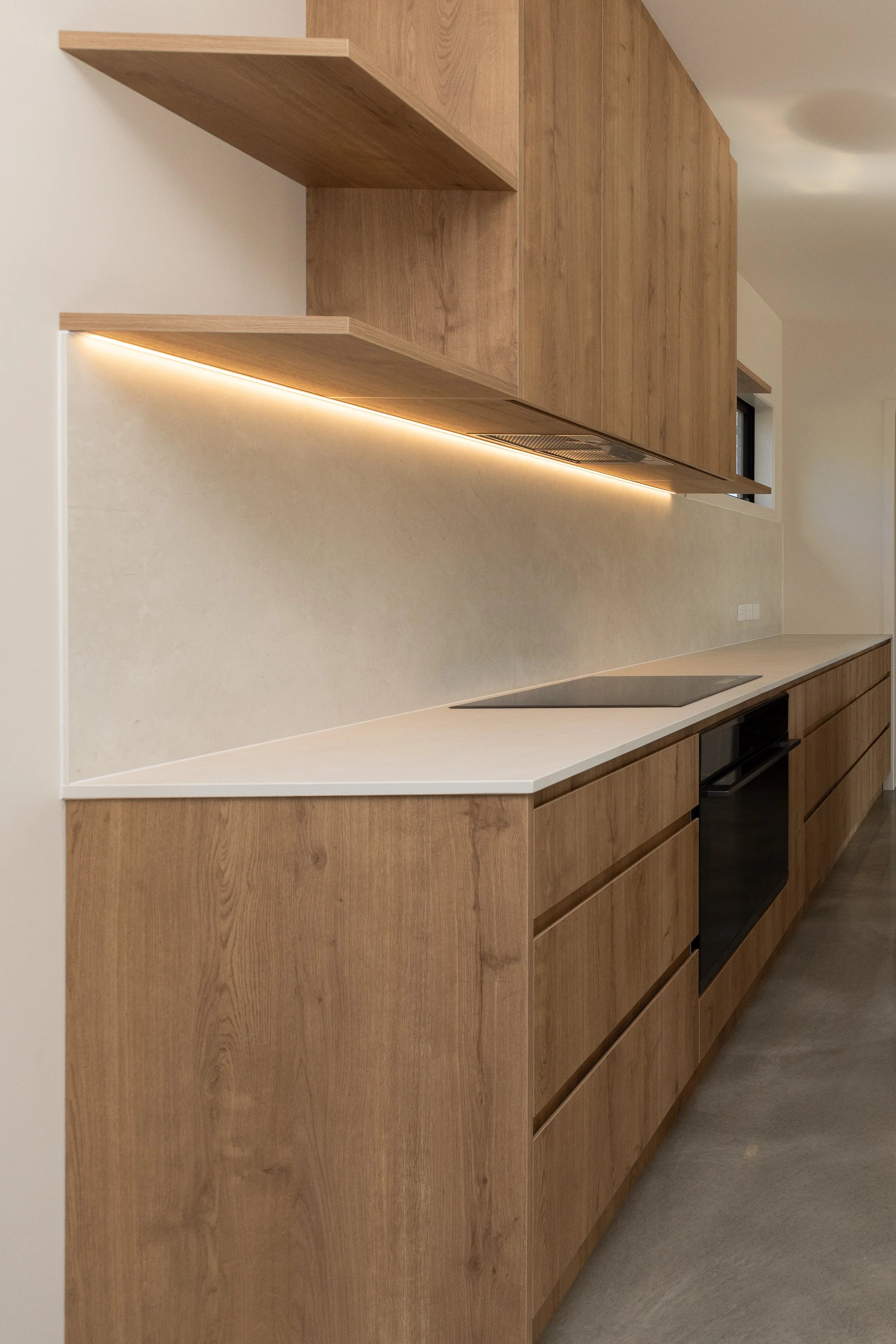 Modern kitchen in a completed Benchmark Build new home in Mangawhai