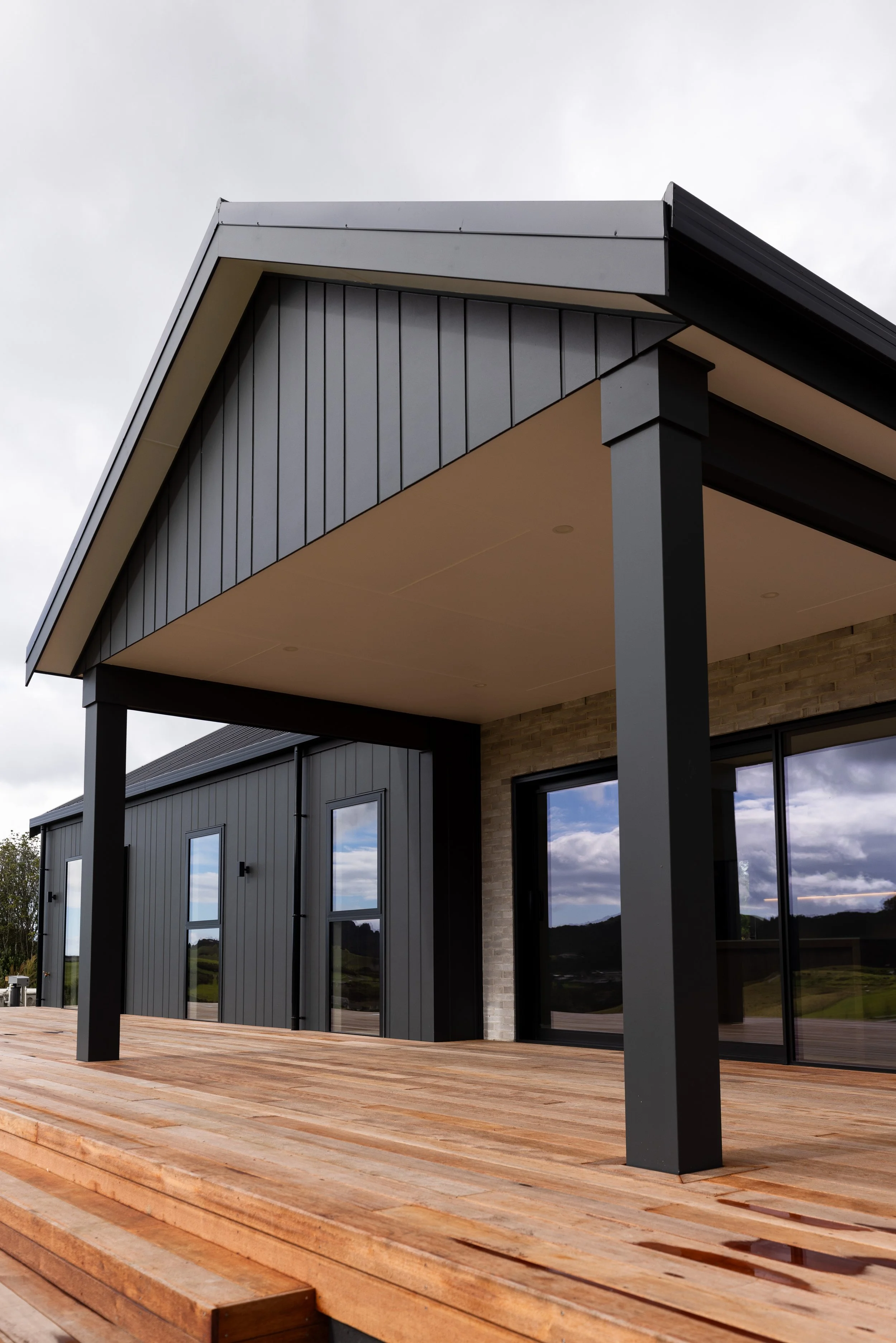 Completed single-storey Benchmark Build home in Mangawhai with double garage
