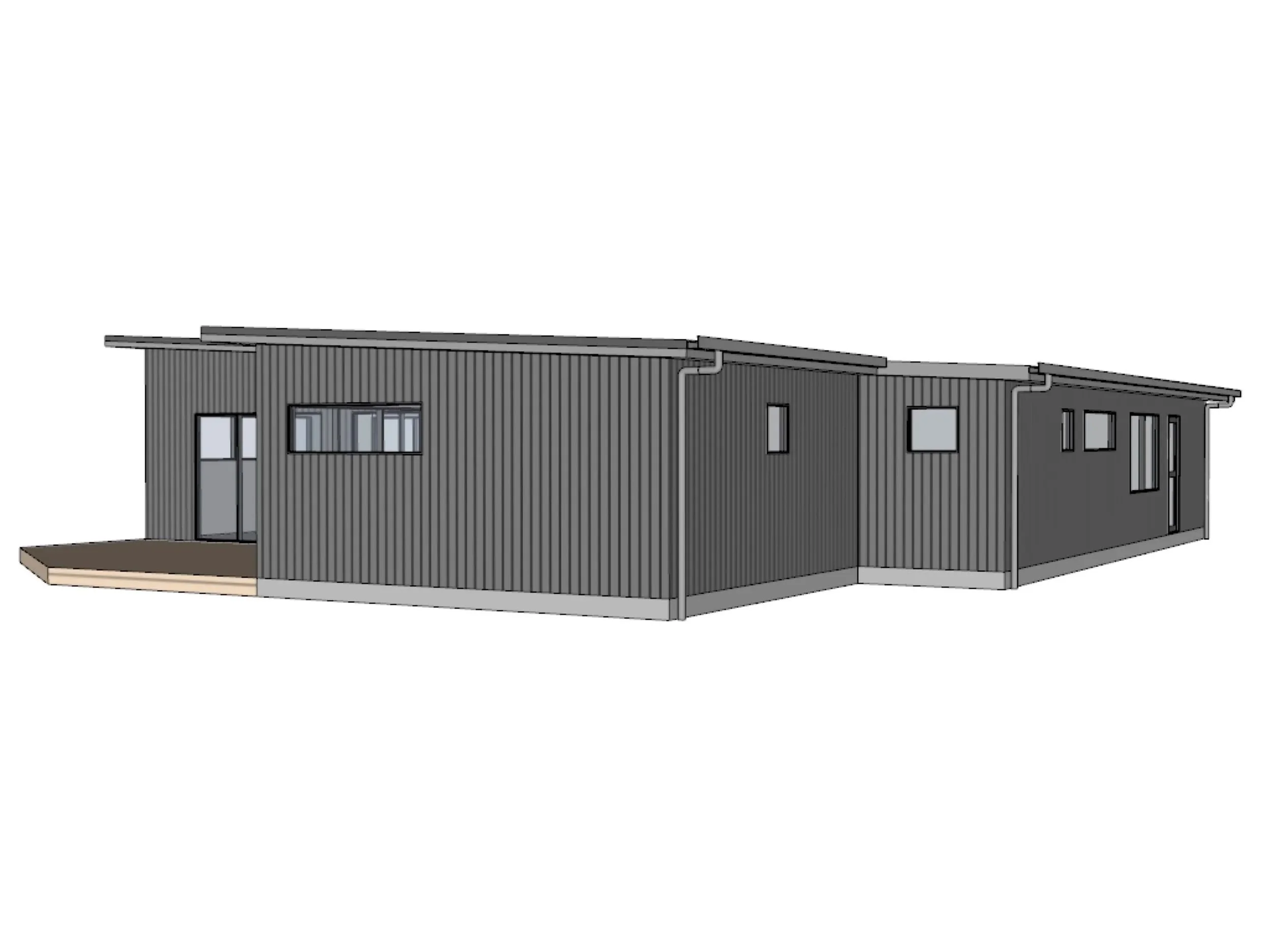 Opposite side elevation of the planned home at 10A Estuary Drive showing the deck and windows.