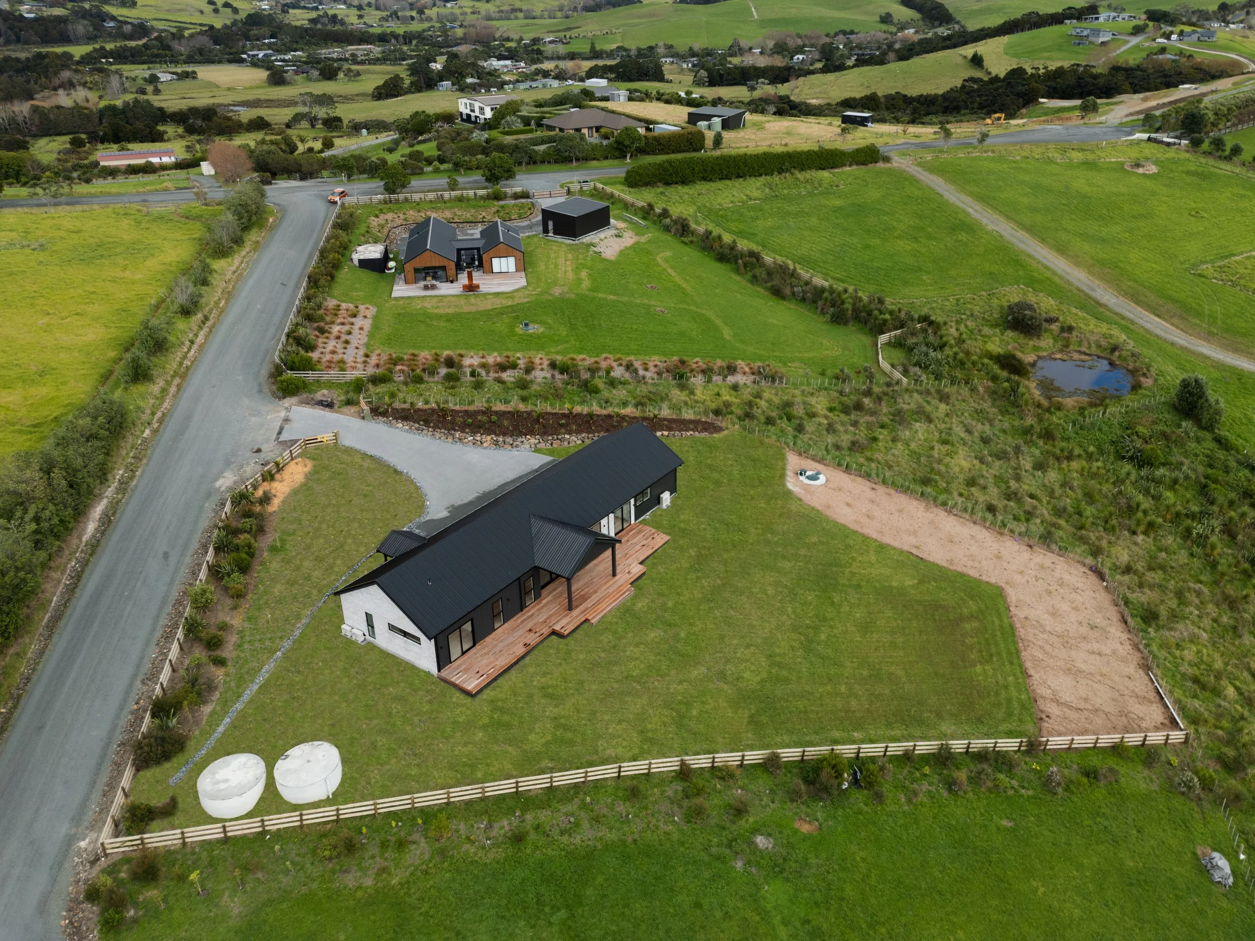 Large timber deck and outdoor living area at completed Mangawhai new build.
