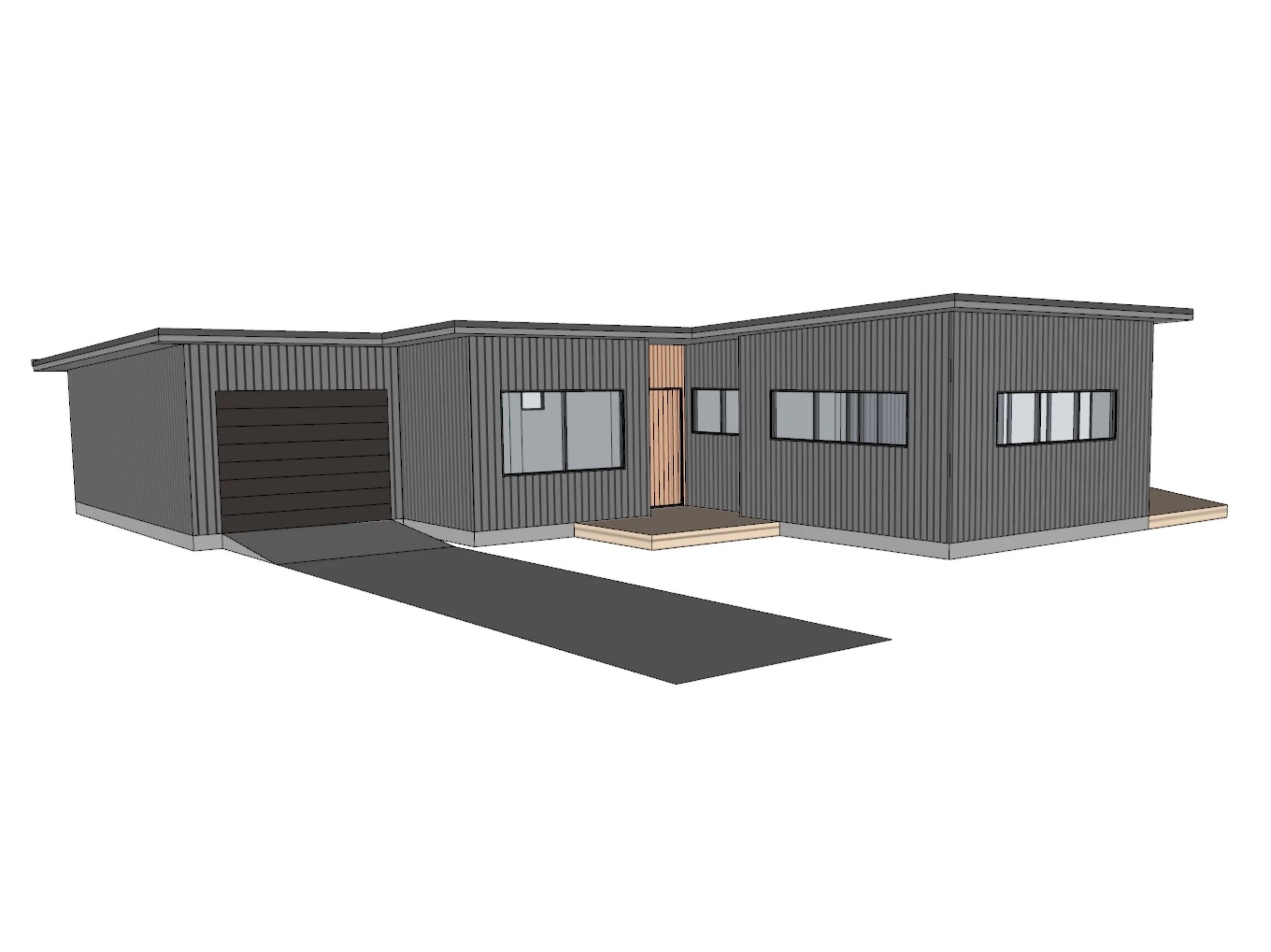 Front elevation of the planned home at 10A Estuary Drive, Mangawhai Heads.