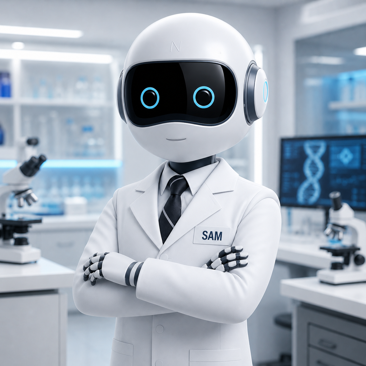 Sam by d-labs AI assistant in a detergent R&D laboratory