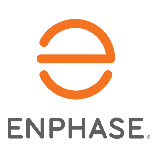 The Enphase logo featuring an orange stylized letter 'e' inside a circle, with the company name in gray text beneath.