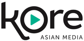 Kore Asian Media logo with a play button inside the letter 'O'