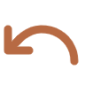 An orange-brown arrow pointing left and then curved downwards