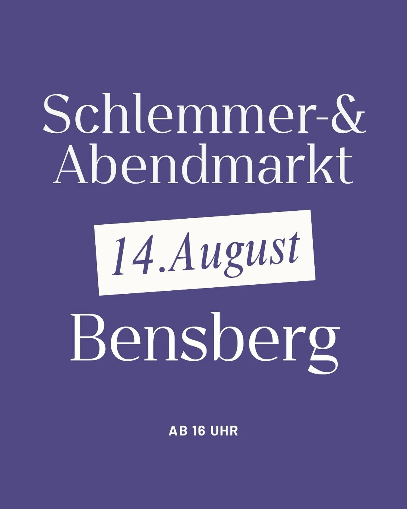 Auf der Schlo&szlig;strasse in Bensberg - Bergisch Gladbach von 16-22 Uhr. F&uuml;r Genussliebhaber und Shopping Fans, f&uuml;r Gemeinschaft und regionales Engagement.