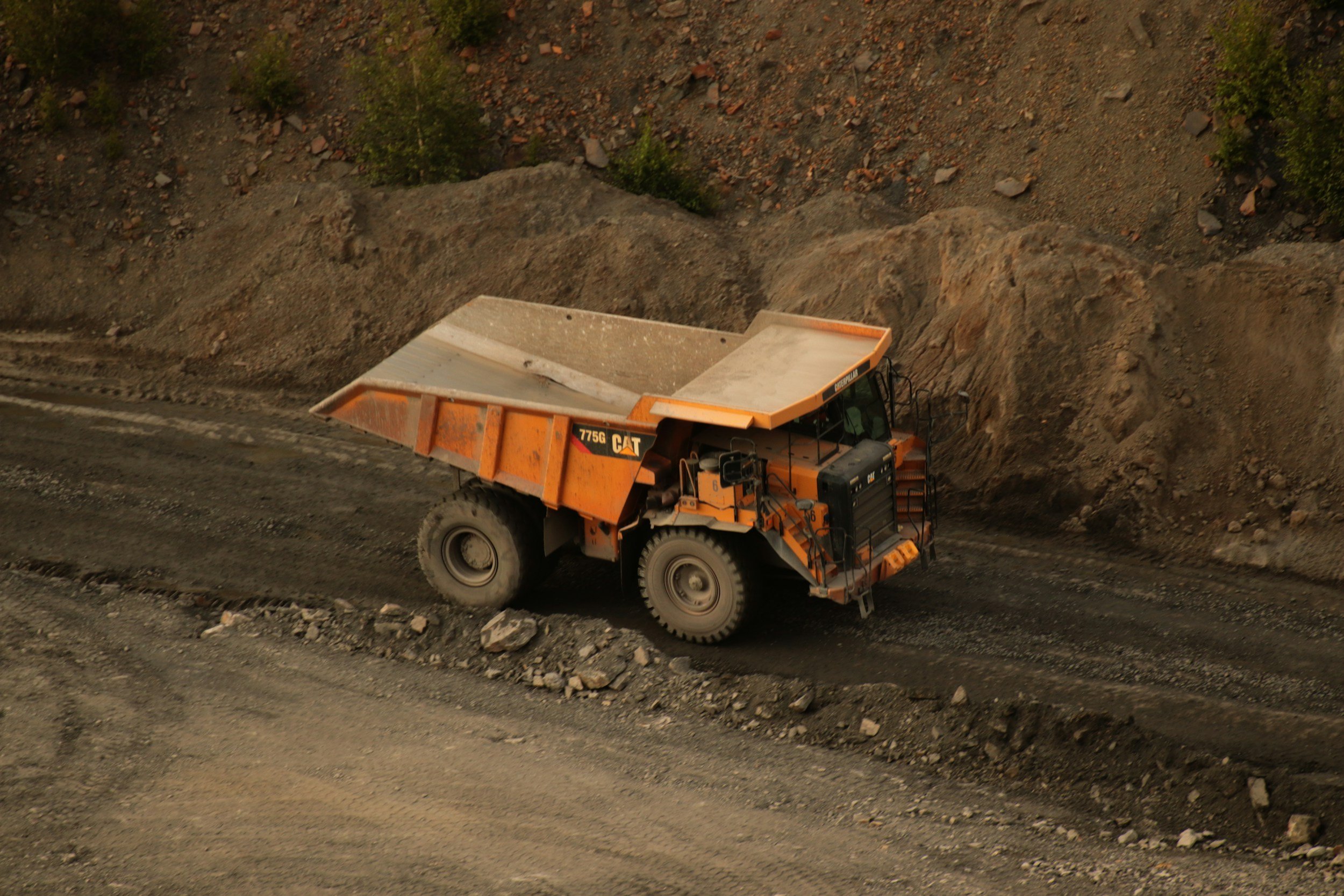 a yellow mining truck at a hard rock quarry in NSW