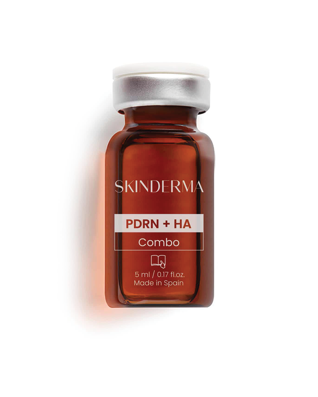 Vial of Skinderma PDRN + HA Combo skin booster, 5ml, used for PDRN skin booster treatment at Ponsarin Clinic.