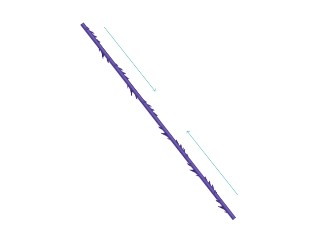 Illustration of a purple PDO Mono Thread used for collagen stimulation and skin rejuvenation at Ponsarin Clinic in Chiang Mai.