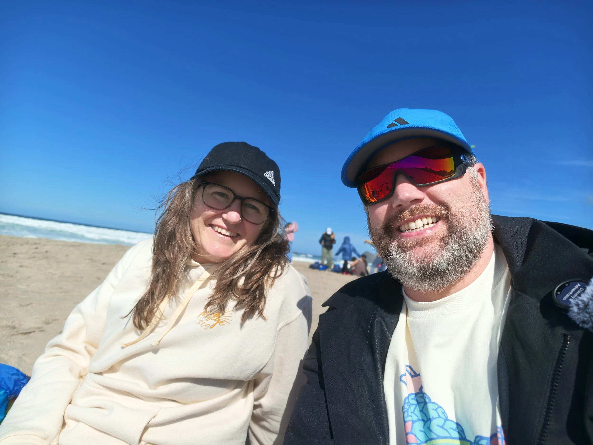 Relaxing on the beach with mom!